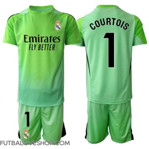 Dres Real Madrid Thibaut Courtois #1 Brankarsky Preč pre deti 2025-26 Krátky Rukáv (+ trenírky)
